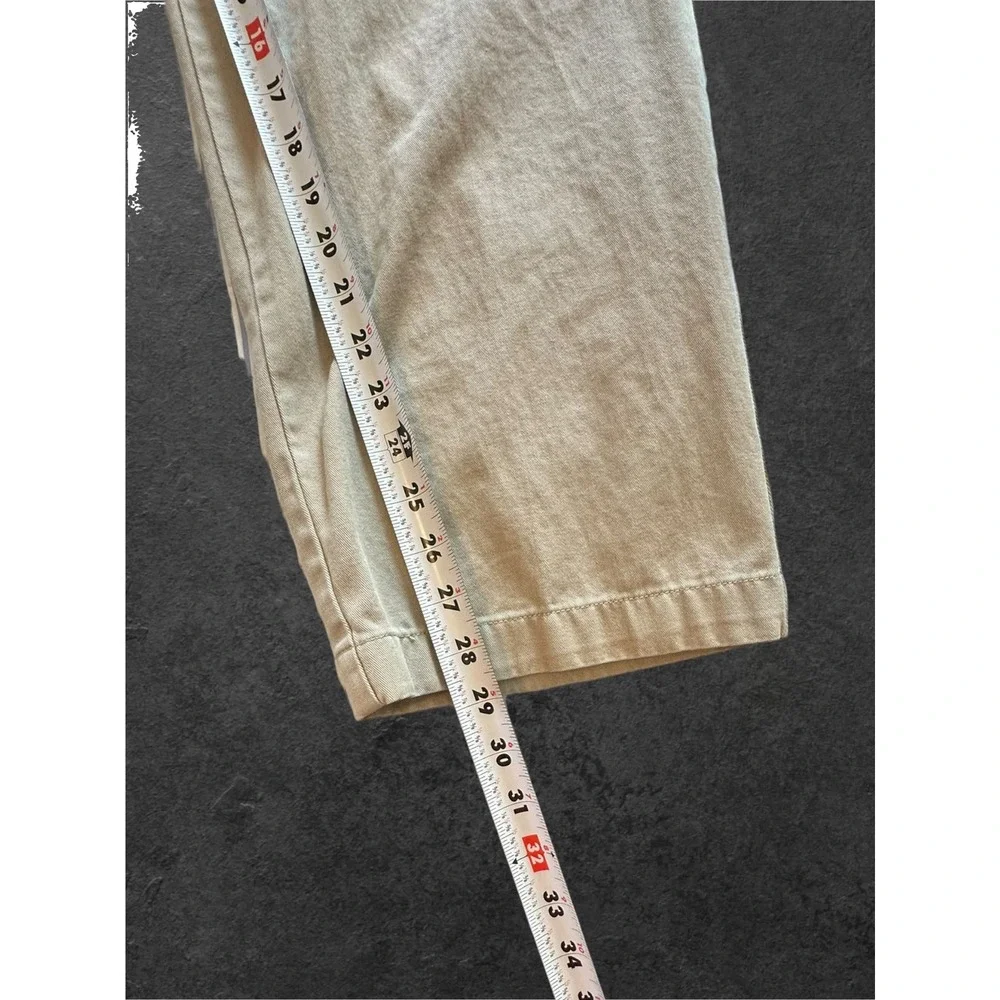 Polo Ralph Lauren Andrew Pant Mens 38x30 Tan Khaki Pleated Chino Cotton Pants